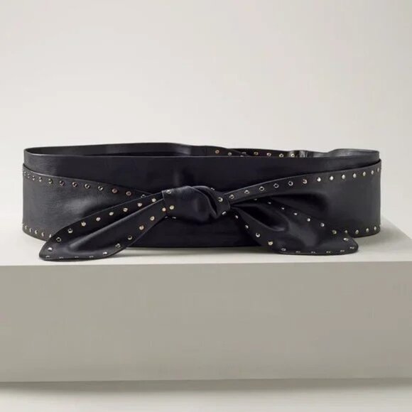 WHITE HOUSE BLACK MARKET SOFT STUDDED BLACK OBI BELT NEW WITH TAGS XS / SMALL main image 6